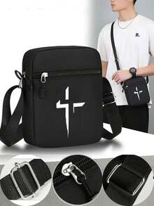 Christian Cross Pattern Printed Baseball Cap & Crossbody Bag Set, Faith Street Style Minimalist Religious Accessory, Unisex, Inspirational Gift - Multicolor - View 15