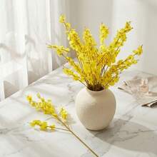 1pc/6pcs/21pcs, 95cm Artificial Yellow Dancing Orchid, Living Room Dining Table Vase Flower Arrangement Decor, Home Soft Furnishing Entrance Hall Decoration Artificial Cymbidium Orchid Fake Flower, Suitable For Wedding Decoration, Autumn Decoration, Garden Center Decoration, Party, Gift - Yellow - View 8