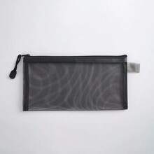 3pcs Different Color Portable Mesh Transparent Bags With 1 Pen, Unisex Cosmetic, Ticket, Pen Holder - Sets - View 7