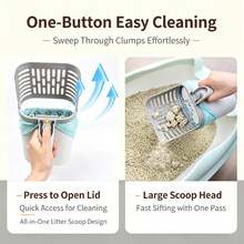 VORNOSI All-In-One Cat Litter Scoop Set, Cat Poop Scooping Tool- For Cat Or Puppy | A Waste Storage Bin And Trash Bag Storage In One, With A Built-In Trash Bag Compartment At The Rear For Easy Operation - View 8