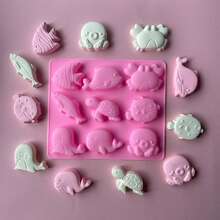 2pcs Silicone Molds, 9 Types Of Marine Animals / 8 Types Of Land Animals, Christmas Silicone Molds, Plaster Craft Silicone Molds, Resin Silicone Molds, Handmade Soap Silicone Molds, Various DIY Decorative Ornament Silicone Molds, Holiday Materials, Party Materials. Turtle Silicone Mold, Highland Cow Silicone Mold, Sheep Silicone Mold, Hedgehog Silicone Mold, Whale Silicone Mold - A - View 2