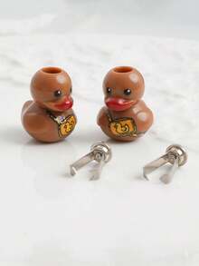 Sweatshirt Pendant Accessory, Suitable For Sweatshirt, Sweatpants And Dress Rope Head Pendant, Cartoon DIY Cute Duck Design Sweatshirt Decoration, Shoelace Charm, Hoodie Drawstring Pendant Rope Head Buckle, Sports Shirt Drawstring Charm, Special Holiday Gift - A - View 17