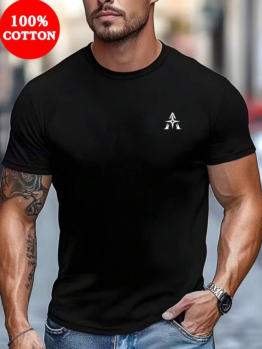 Men T-Shirts - 黑色 - 查看 1