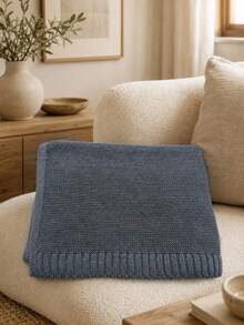 1pc Customizable Embroidered Knitted Throw Blanket, Supports Custom Name Embroidery, 7 Colors Available, Structured Ribbed Edge, Suitable For Home Relaxation And Daily Home Use, Suitable For Family Members, Meaningful Holiday Celebration Gift Choice - Multicolor - View 11