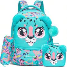 3pcs/Set Kids Animal Pattern Girls Backpack, Suitable For Elementary And Kindergarten Girls, Includes Crossbody Bag And Pencil Case, For School Use - 137 Girls' Backpack - View 2