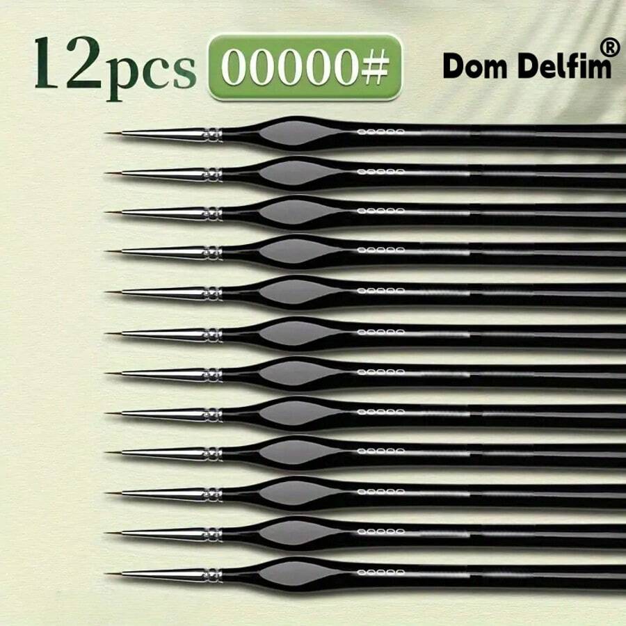 Dom Delfim Mini 刷子微細節刷組 - 12件裝 (黑色) - G - 查看 1