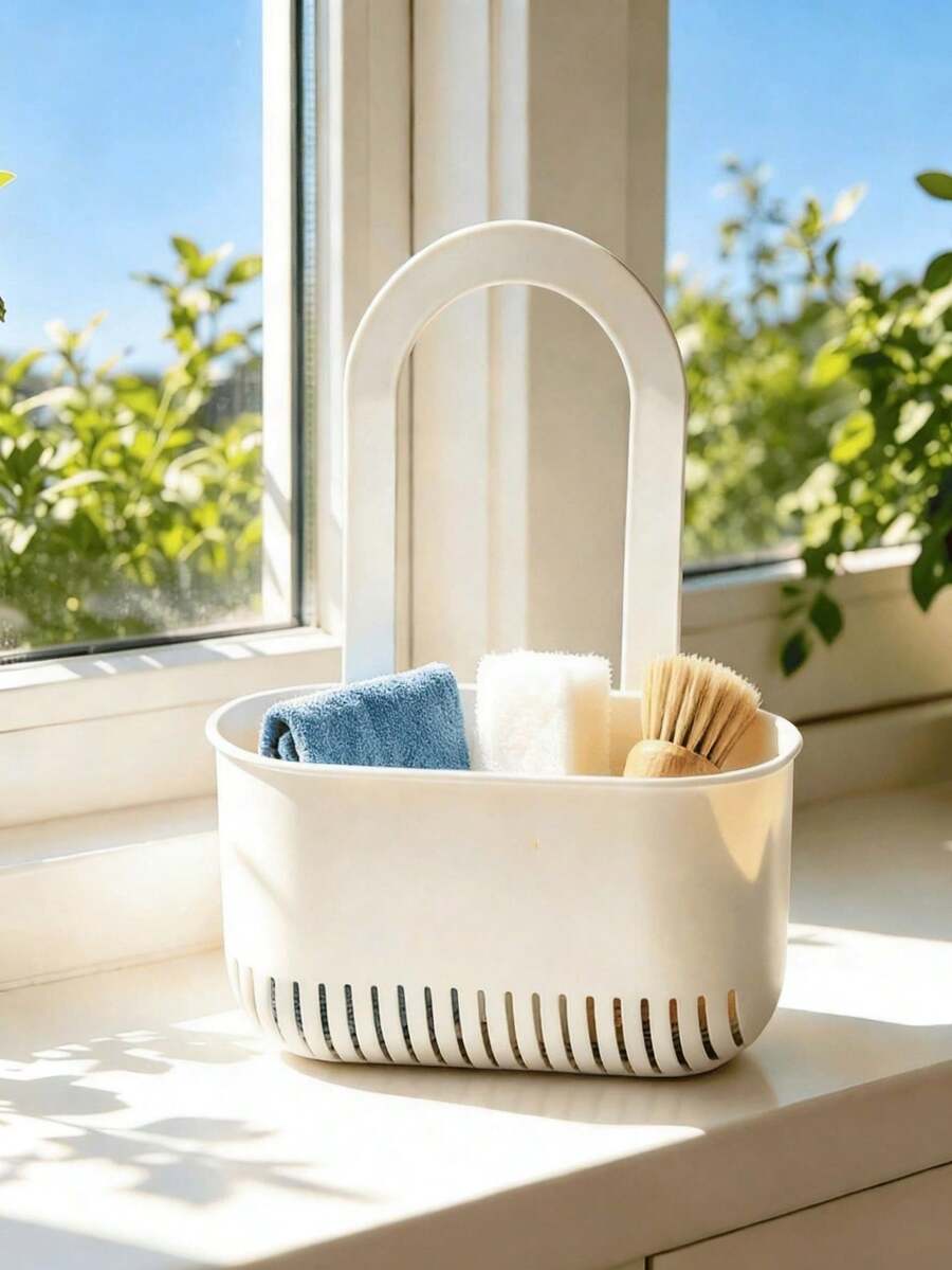 2pcs Kitchen Bathroom Sink Storage Basket Cleaning Tool Organizer - 2 Pieces - View 1