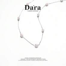 DARA S925 Sterling Silver Freshwater Pearl Necklace, 5-6mm White Pearls, Luxury Gift Box For Women - White - View 7