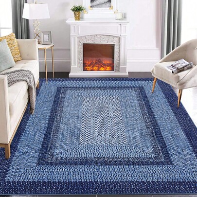 Techigher Modern Geometric Hallway Runner Rug, Washable Non Slip Kitchen Runner Mat, Soft Low Pile Runner Carpet For Entryway, Bedroom, Living Room