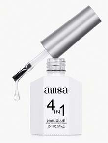 AILLSA 1入 15ml 快速固化 LED/UV 燈照脫卸式長效黏著美甲膠，適用美甲藝術與居家 DIY 美甲沙龍 - 無色 - 查看 2