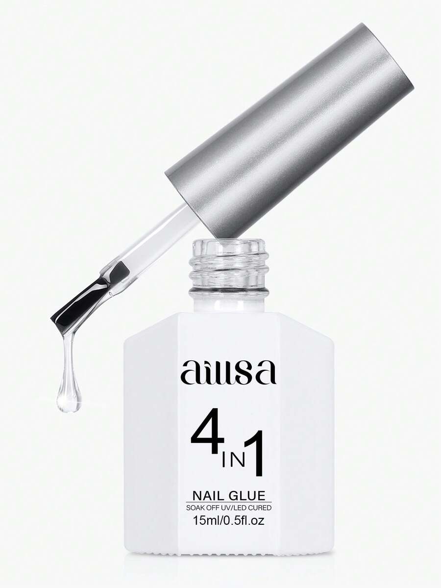 AILLSA 1入 15ml 快速固化 LED/UV 燈照脫卸式長效黏著美甲膠，適用美甲藝術與居家 DIY 美甲沙龍