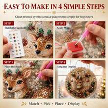 Christmas Pearl And Diamond Sunlight Capture Set, Thickened 3d Design, Diy Craft | Pre-Installed Metal Chain, Lace-Trimmed Acrylic Round Plate, 3d Mixed-Size Pearl Bead Crafts, Festive Window And Wall Decorations. - A - View 5