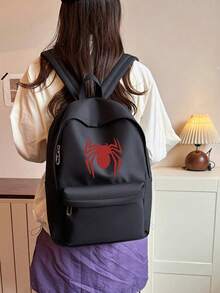 Mochila de nailon impermeable y resistente a las manchas, bolsillo de almacenamiento frontal de acceso rápido, apta para portátil de 14 pulgadas, para escuela secundaria, universidad, salidas góticas, fin de semana y recados - Multicolor - Ver 8