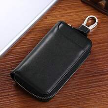 New Genuine Leather Texture Key Pouch For Men, Large Capacity Key Storage Bag, Vintage Waist-Hanging Zipper Key Bag, Suitable As A Gift For Men's Car Key Pouch - Multicolor - View 10