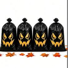 4/2pcs Halloween Leaf Bags With Funny Expressions, Suitable For Halloween Outdoor Decoration, Yard Arrangement, Halloween Theme Party, Autumn Harvest Decoration, Home Garden Decoration, Outdoor Patio Cleaning And Holiday Decoration - View 9