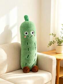 Molutian 2種尺寸 (28/50cm) 可愛柔軟長條小黃瓜毛絨枕頭玩具，辦公室午睡枕，睡眠枕，家居裝飾禮物，兒童毛絨，萬聖節聖誕節毛絨抱枕 - 彩色 - 查看 3