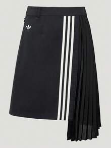 Adidas Originals Women's Pleated Knit Mini Skirt LF2339 - Black and White - View 1