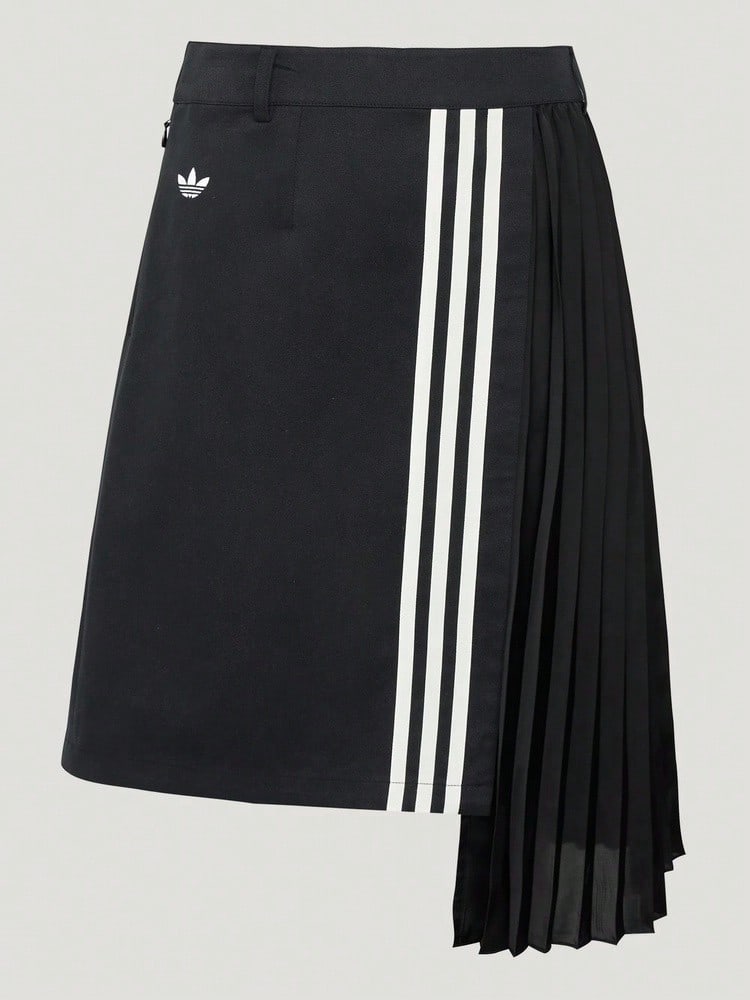 Adidas Originals Women's Pleated Knit Mini Skirt LF2339 - Black and White - View 1