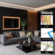 Touch Dimming COB LED Strip USB Flexible Diode Light Strip, Suitable For Room DIY, TV PC Backlight, Wall Decoration Linear Lighting - White - View 4