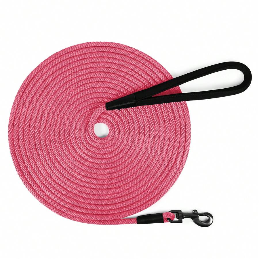 1pc Heavy Duty Dog Leash Nylon Long Lead Obedience Recall Training Check Cord Lead 15ft 30ft 50ft Long Rope Leash Great For Training Play Camping Backyard And Swimming - Rose Red - View 1