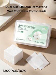 OEIEZ 1200 Pcs Ultra Soft Cotton Pads, Lint‑Free Dual‑Use Facial Cotton Sheets For Makeup Remover & Wet Compress, Water‑Saving Gentle Skin Care Cosmetic Pads For Sensitive Skin - View 10