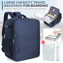 Large Capacity Vacuum Compression Backpack, For 14-15.6 Inch Laptops, Weekend Trip Bag, Airplane Approved, 50% More Space, Anti-Theft, Manual Air Pump - Multicolor - View 17