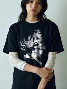 Women T-Shirts - 黑色 - 查看 2