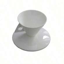 INS Light Luxury Bone China Cone Type ESPRESSO SHOT Cup Ceramic Pyramid Small Black Coffee Mug And Saucer Sets Demitasse Teacup - White - View 6