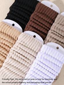 6/3/1 pares de calcetines sueltos para mujer para otoño/invierno, calcetines con puño de volantes para mujer, calcetines de burbuja de media pantorrilla para mujer, temporada de regreso a la escuela - Multicolor - Ver 2