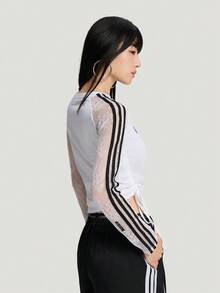 Adidas 女款 DCE MESH TEE 長袖針織無領 T-shirt TLE8842 - 黑與白 - 查看 3