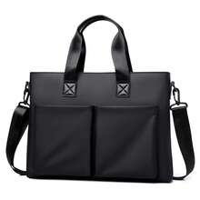 1pc Men's Business Briefcase Large Capacity Handbag 14inch Laptop Bag Multi-Pocket Commuter Crossbody Bag Office Travel Minimalist Handbag - Briefcase - View 14