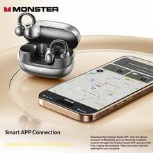 Monster MQT71 True Wireless Clip‑On Open‑Ear Bluetooth Earbuds, Lightweight Comfort Fit, Touch Control, Low Latency Gaming Mode, ENC Call Noise Reduction For Sports Workout Daily Use - View 5