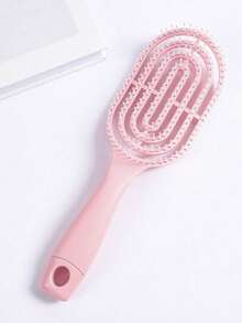 1pc Macaron Color Hollow Massage Hair Comb, Suitable For Wet & Dry Hair, Can Create Voluminous Hairstyle, Unisex, Suitable For School, Travel & Vacation, Women Hair Accessory - Multicolor - View 11