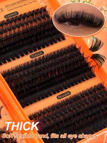 CMAYOME 720/648 DIY Complete Set Of Cluster Adhesive False Eyelashes - Includes Soft False Eyelash Clusters In 8 To 16mm Different Lengths, Soft And Fluffy Touch. This Set Includes Cluster False Eyelashes, Waterproof Glue, Tweezers And Brush. - Multicolor - View 9