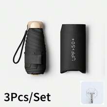 Mini Travel Sun Umbrella UPF 50+ UV Protection Portable Folding Sunshade Umbrella With Storage Bag Lightweight Waterproof For Travel And Daily Use - Multicolor - View 12