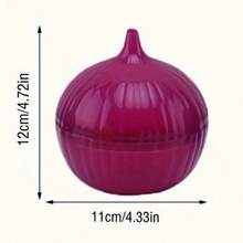 6pcs/5pcs/4pcs/2pcs/1pc Onion-Shaped Food Storage Containers, Multi-Purpose Plastic Containers, Freezer , Flip Lid Design, Hand Wash, No Electricity Required, Fruit & Vegetable Shaped Kitchen Food Storage, Airtight - Multicolor - View 6