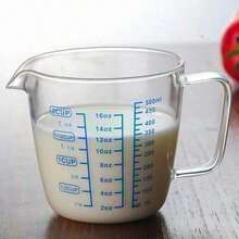 250ml/500ml Heat-Resisting Premium Reinforced Glass Measuring Cup Milk Scale Microwave Measure Jug With Blue Measurement Digital - White - View 5