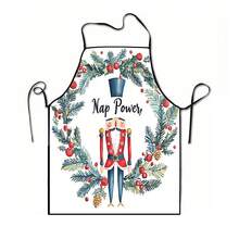 1pc Christmas Santa Claus, Christmas Bell, Christmas Snowflake, Christmas Reindeer, Christmas Tree, Christmas Snowman, Christmas Penguin, Christmas Cartoon Animal Pattern Chef Apron, Apron, Suitable For Home Decor And Kitchen Use. Made Of 100% Polyester Material, Designed As Sleeveless Style, Perfect For Home Kitchen, Outdoor BBQ Cooking. This Printed Apron Is Unisex, Machine Washable And Reusable, A Kitchen Essential - Multicolor - View 12