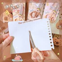 1pc Capybara Safety Scissors Round Head Scissors, School DIY Handmade Small Scissors, Paper Cutting Scissors, DIY Stainless Steel Small Scissors, Suitable For School Party Paper Cutting Activities, Handmade Class Accessories, Home Small Gifts, Halloween, Christmas Gifts (Random Style) - A - View 8