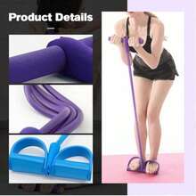 Foot-Pedal Resistance Band, Multi-Function Sit-Up Assist Elastic Rope, Lightweight & Portable, Core, Shoulder, Back, Arm & Leg Training, Unisex, Indoor Fitness Resistance Band, Jump Rope Gym Workout Equipment, Fitness Accessory - Multicolor - View 4