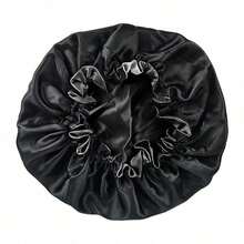 YPGVUO Set 2 Buah Topi Tidur Satin Berumbai Bolak-balik, Topi Tidur Lembut Dua Sisi untuk Perawatan Rambut Malam & Perawatan Kulit di Rumah, Hadiah Liburan Manis untuk Wanita - Hitam - View 13
