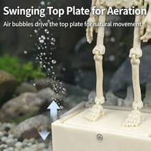 1pc Dancing Skeleton Aquarium Decoration, Oxygen Tube Not Included - A - View 7