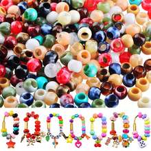 200pcs 12mm Large Hole Acrylic Chunky Beads, 5.5mm Hole Macrame Hair Beads, Mixed Color Rondelle Spacer Beads For DIY Keychain Bag Charm Jewelry Making - Multicolor - View 6