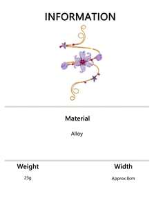 1pc Purple Flower Arm Cuff With Starfish Wrap, Beach Vacation Vibe Arm Accessory - Purple - View 6