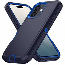 军用级防震坚固耐用基础款防震防刮全包保护手机壳，耐用三合一保护套，兼容、Galaxy、荣耀等智能手机，礼品 - 深藍 - 查看 111