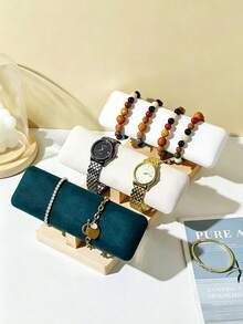 1PC/2PCS Wooden Single Layer Bracelet Storage Rack Headband Necklace Watch Bracelet Display Stand Jewelry Headscarf Display Prop Accessory Decoration Rack - Log Flat Single Layer Bracelet Stand - View 2