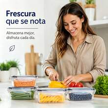 Set Of 12 PP Plastic Lunch Boxes With Non-Slip, Airtight Lids | Versatile Kitchen Accessories, Microwave And Refrigerator. Ideal As Lunch Boxes For Women Or Men, And As Christmas Or Back-To-School Gifts. - 彩色 - 查看 3