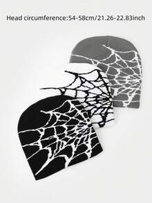 1件時尚蜘蛛網提花帽，保暖透氣冬季帽，保持乾爽，適合日常穿著與戶外活動 - 彩色 - 查看 7