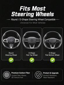 2pcs Carbon Fiber Steering Wheel Cover, Fits Most Car Models, Anti-Slip Steering Wheel Protector, Segmented Durable Carbon Fiber, Easy Installation (No Inner Core) - Multicolor - View 6