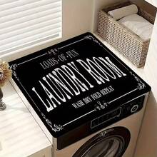 Vintage Laundry Room Printed Washing Machine Top Protector Mat, Non‑Slip Absorbent Dust‑Proof Dryer Cover Pad, Decorative Rubber Diatomaceous Mat For Laundry Room Kitchen Countertop - Washing Machine Dust Cover - View 5